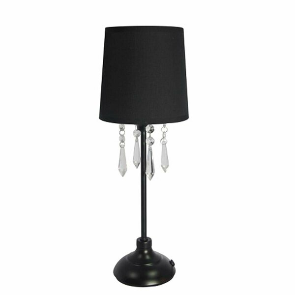 Star Brite Table Lamp with Black Shade and Hanging Acrylic Beads ST34984